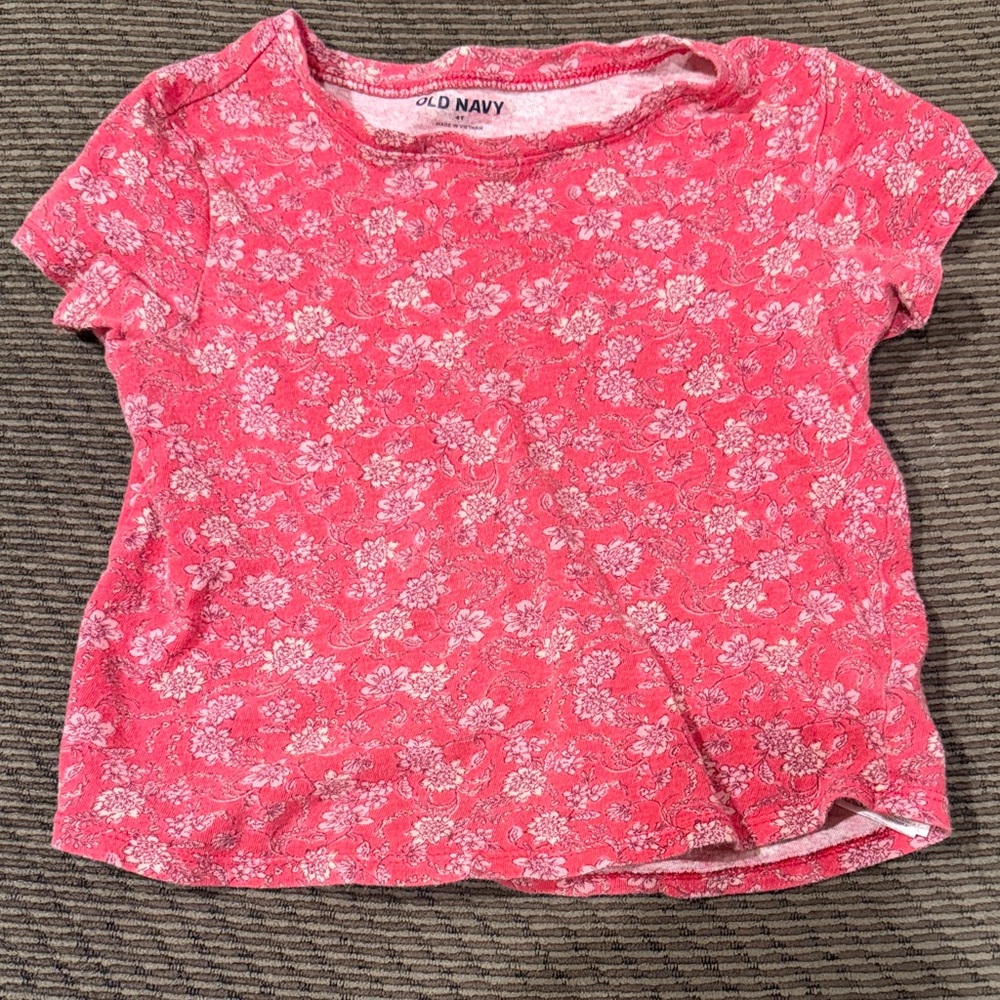 Old Navy Kids Pink Floral Tee